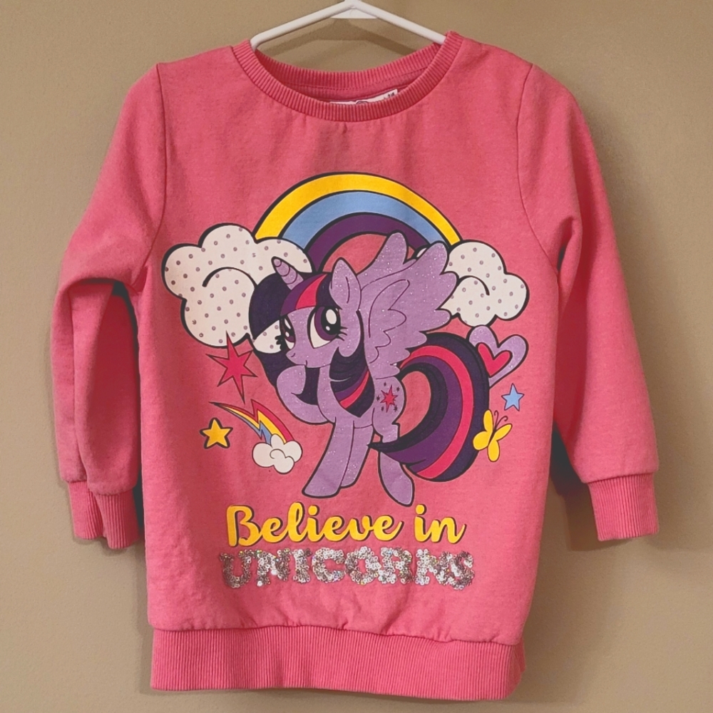 My Little Pony "Believe in Unicorns" pink sweatshirt